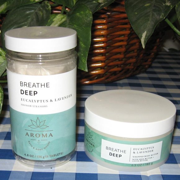 BBW Breathe Deep Eucalyptus & Lavender Steamers & Body Butter Lot of 2 New - Picture 2 of 3